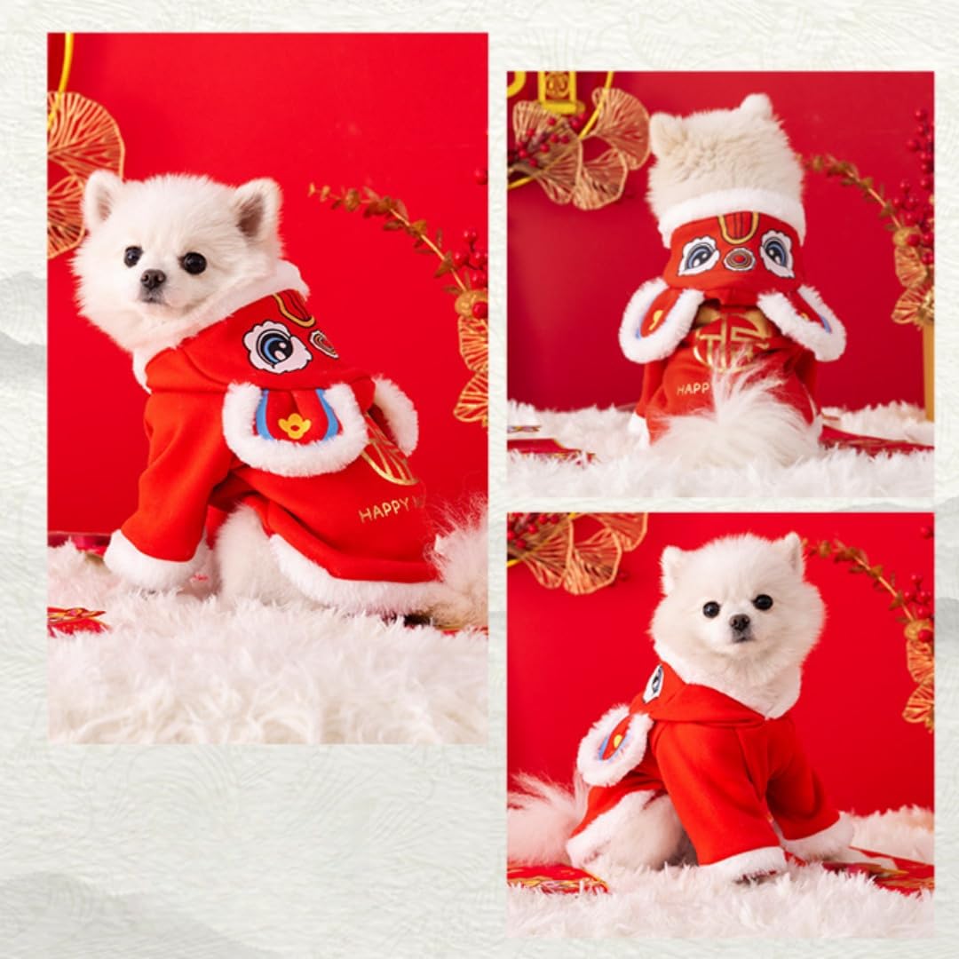 ペット 犬服 猫服 【XL】防寒着 コスチューム 赤色 Amazon | smdjszh 犬 服 ペット服 犬 服 冬 コスプレ 龍おもちゃ